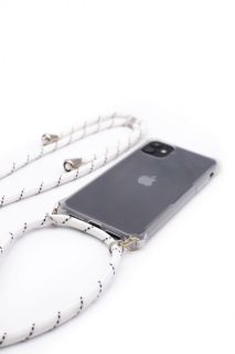 Evelatus Evelatus Apple iPhone 11 Case with rope White Stripes Transparent balts