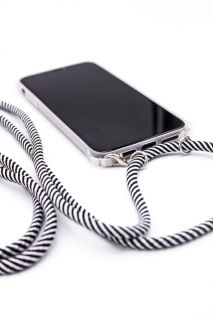 Evelatus Evelatus Apple iPhone 11 Case with rope Black Stripes Transparent melns