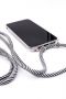 Evelatus iPhone XR Case with rope Black Stripes Transparent melns