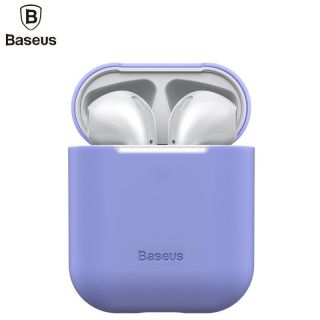 Baseus Silica Series Ultra-thin Silicone Protector Case for Airpods 1  /  2 Violet