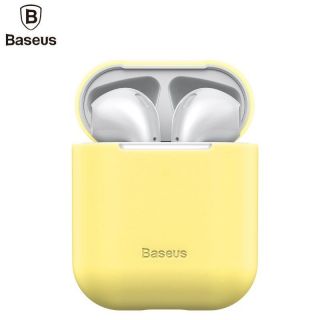 Baseus Silica Series Ultra-thin Silicone Protector Case for Airpods 1  /  2 Yellow dzeltens