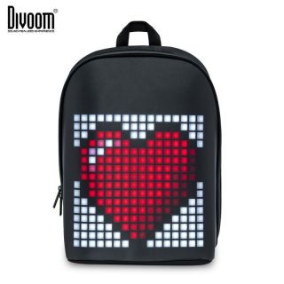 - Divoom Pixoo Led Pixel Art Frame Backpack 27x38cm With Power Bank&amp;amp;amp;amp;App Control IP23 Black melns