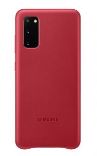 Samsung Galaxy S20 Leather Cover Red sarkans