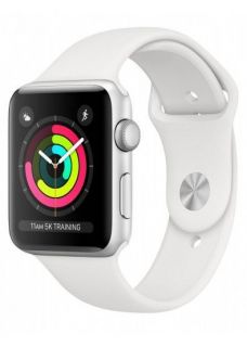Apple Watch Series 3 42mm Sport Band  GPS  Silver White sudrabs balts