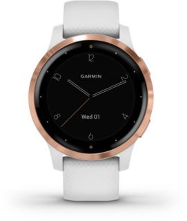 Garmin Vivoactive 4S GPS Wi-Fi White /  Rose Gold balts rozā zelts