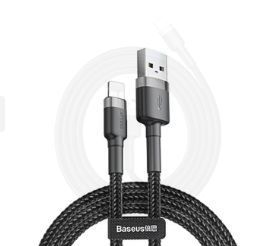 Baseus Baseus 
 Apple 
 CAFULE CABLE - USB TO LIGHTNING - 2.4A 1 METER 
 Black melns