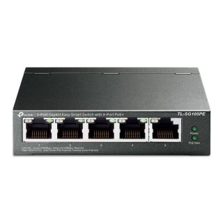 TP-LINK&nbsp;Switch TL-SG105PE Unmanaged, Desktop, 10 / 100 / 1000 Mbit / s, Ethernet LAN  RJ-45  ports 5, PoE+ ports quantity 4, Power supply type External