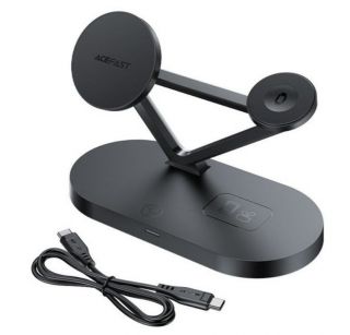 - Acefast 15W Qi Wireless Charger for iPhone  with MagSafe , Apple Watch and Apple AirPods Stand Holder Magnetic Holder Black Black