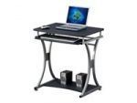 - Compact computer desk 700x550 with sliding keyboard tray Black