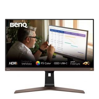 BENQ Monitor EW2880U 28 '', IPS, UHD, 3840 x 2160, 16:9, 5 ms, 300 cd / m², Brown / Black, 60 Hz, HDMI ports quantity 2 brūns