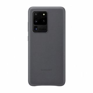 Samsung Galaxy S20 Ultra Leather Cover case Gray pelēks