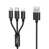 Bezvadu ierīces un gadžeti&nbsp;-&nbsp;iLike Charging Cable 3 in 1, USB, Type C, Lightning, CCI02 Black&nbsp;