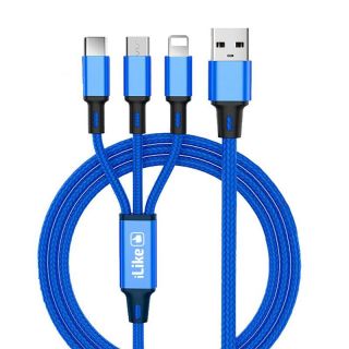 -&nbsp;iLike Charging Cable 3 in 1 CCI02 Blue