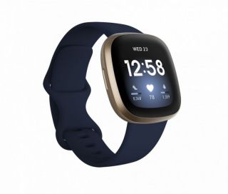 Fitbit Versa 3 Soft Gold Aluminum Midnight Infinity zelts