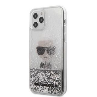 - iPhone 12 / 12 Pro Liquid Glitter Iconic Cover Silver sudrabs