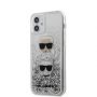 - Karl Lagerfeld Apple iPhone 12 mini 5.4'' Liquid Glitter 2 Heads Cover Silver
