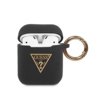 GUESS AirPods Triangle Silicone Case Black melns