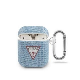 GUESS AirPods Denim Triangle Case Light Blue zils