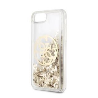 GUESS iPhone 7 / 8 / SE2020 / SE2022 Circle Glitter Cover Gold zelts