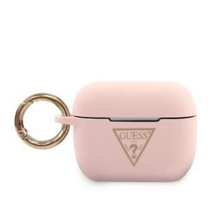 GUESS AirPods Pro Triangle Silicone Case Pink rozā
