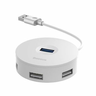 Baseus Adapter HUB USB 3.0 To 4xUSB White balts