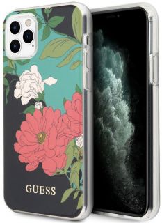 GUESS iPhone 11 Pro Flower Shiny Cover Black melns