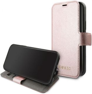 GUESS Guess Apple iPhone 12/12 Pro 6.1 Iridescent Book Case Pink rozā