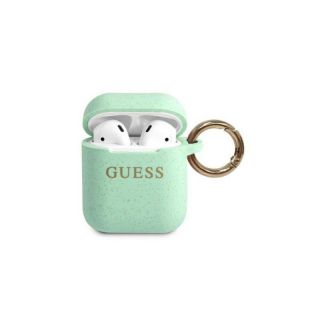 GUESS Airpods Pro Glitter Silicone Case Green zaļš