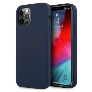 GUESS Guess Apple iPhone 12 Pro Max 6.7'' Vintage Silicone Cover Blue