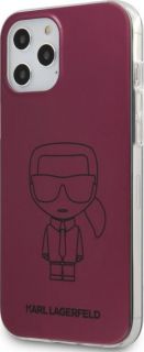 - iPhone 12 / 12 Pro 6.1'' PC / TPU Metallic Iconic Outline Cover Dark Pink metālisks rozā