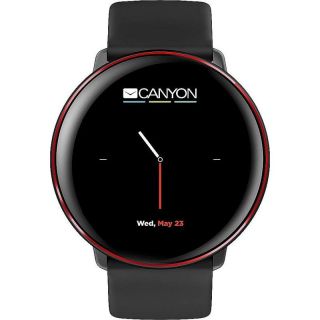 CANYON Smartwatch Marzipan SW-75 Black Red melns sarkans