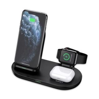 - Aircore Series 3-in-1 Wireless Charging Station Black melns