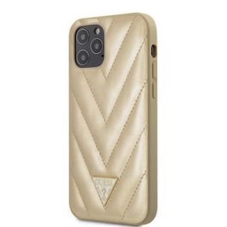 GUESS iPhone 12 / 12 Pro V Quilted Cover Gold zelts