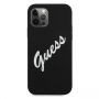 GUESS iPhone 12  /  12 Pro Silicone Vintage Script Cover Black