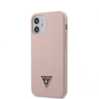 GUESS Guess Apple iPhone 12 Mini 5.4'' Metal Triangle Cover Light Pink rozā