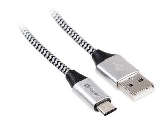 Tracer Universal 
 USB 2.0 Type C A Male 1m black silver 46265 melns sudrabs