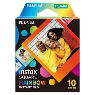Fujifilm Instax Square Rainbow  10  Instant Film Quantity 10, 72 x 86 mm, 2.4 x 2.4'' Image Area; 3.4 x 2.8'' Print Size, For use with instax SQUARE Cameras