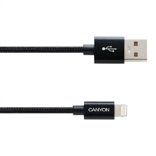 CANYON Canyon 
 Apple 
 CFI-3 Lightning USB Cable for Apple braided metalli 
 Black melns