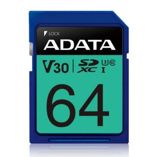 Adata&nbsp;MEMORY SDXC 64GB V30 / ASDX64GUI3V30S-R