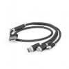 Bezvadu ierīces un gadžeti GEMBIRD CABLE USB CHARGING 3IN1 1M / BLACK CC-USB2-AM31-1M melns Bezvadu austiņas