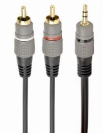 GEMBIRD CABLE AUDIO 3.5MM TO 2RCA 5M / GOLD CCA-352-5M zelts