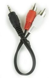 GEMBIRD CABLE AUDIO 3.5MM TO 2RCA 0.2M / CCA-458 / 0.2