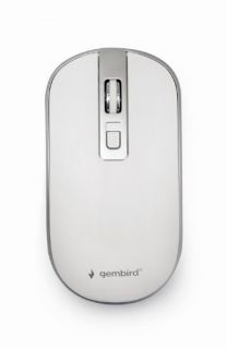 GEMBIRD MOUSE USB OPTICAL WRL WHITE / SILVER MUSW-4B-06-WS balts sudrabs