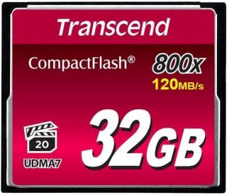 Transcend&nbsp;MEMORY COMPACT FLASH 32GB / 800X TS32GCF800