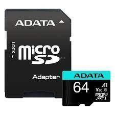 Adata MEMORY MICRO SDXC 64GB W / ADAP. / AUSDX64GUI3V30SA2-RA1