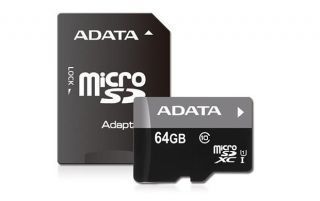 Adata MEMORY MICRO SDXC 64GB CLASS10/W/AD AUSDX64GUICL10-RA1 