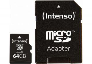 Intenso&nbsp;MEMORY MICRO SDXC 64GB C10 / W / ADAPTER 3413490