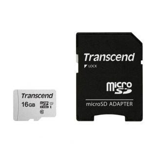 Transcend MEMORY MICRO SDHC 16GB W / ADAP / C10 TS16GUSD300S-A