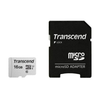Transcend&nbsp;MEMORY MICRO SDHC 16GB W / ADAP / C10 TS16GUSD300S-A