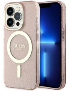 GUESS Guess 
 - 
 iPhone 14 Pro 6.1 hardcase Glitter Gold MagSafe 
 Pink zelts rozā